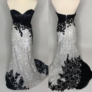 Alyce Paris strapless beaded evening gown